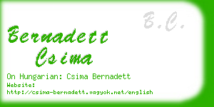 bernadett csima business card